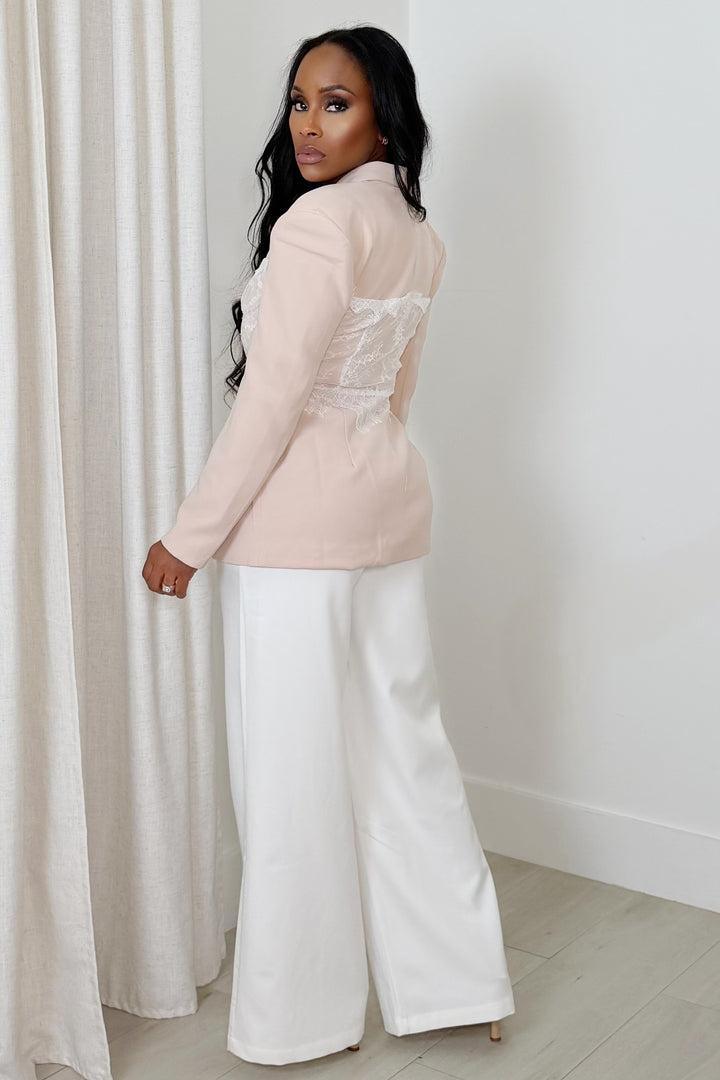 Lace Sculpt Blazer [Blush]