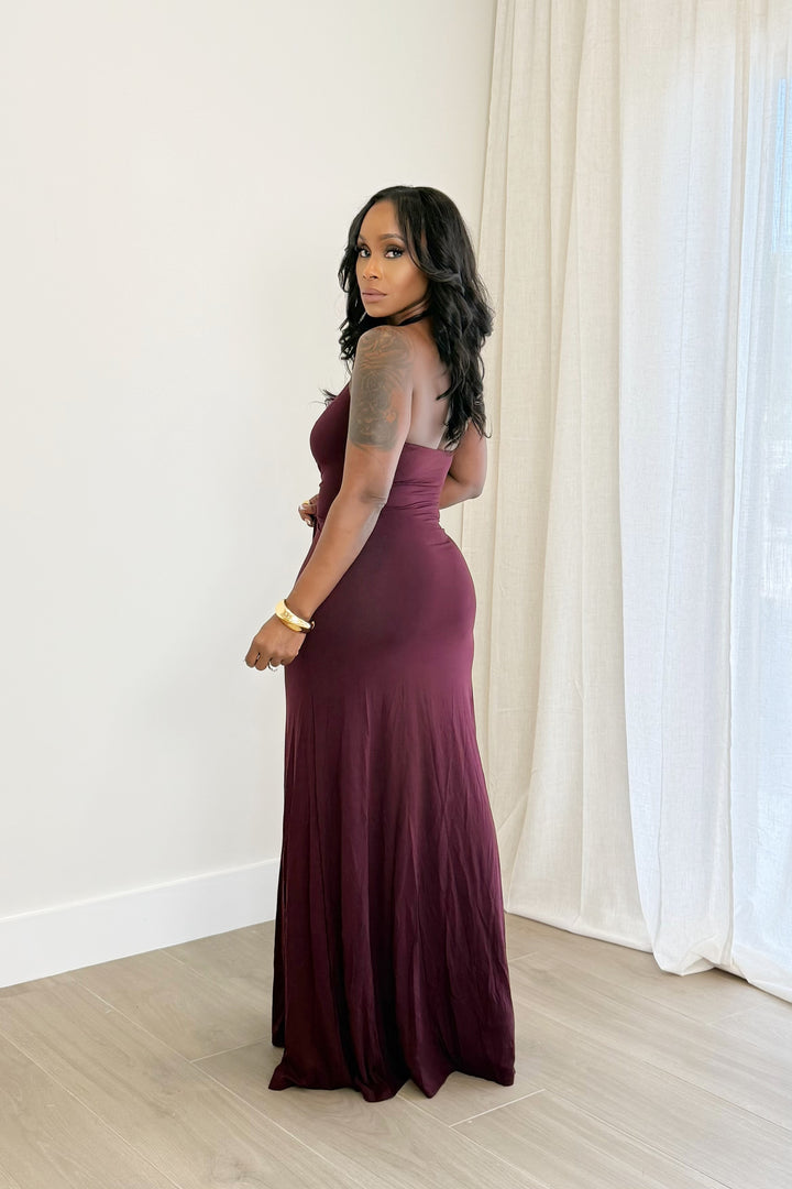 Boudreaux Desire open front Maxi (Burgundy)