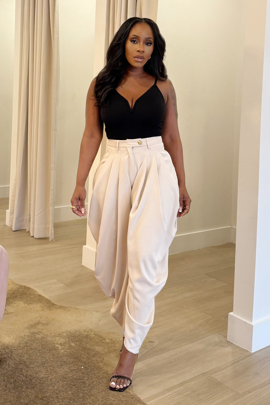 Monaco Drape High waist Trousers