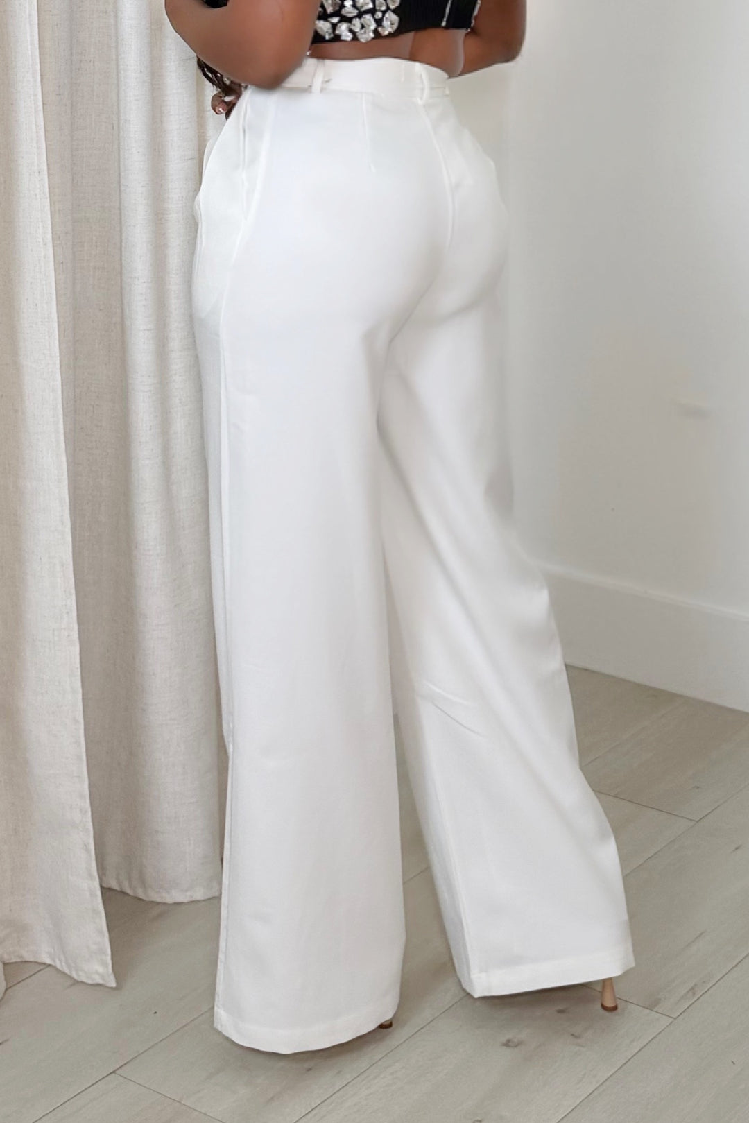 Midnight Flow Wide-Leg Pants [WHITE]