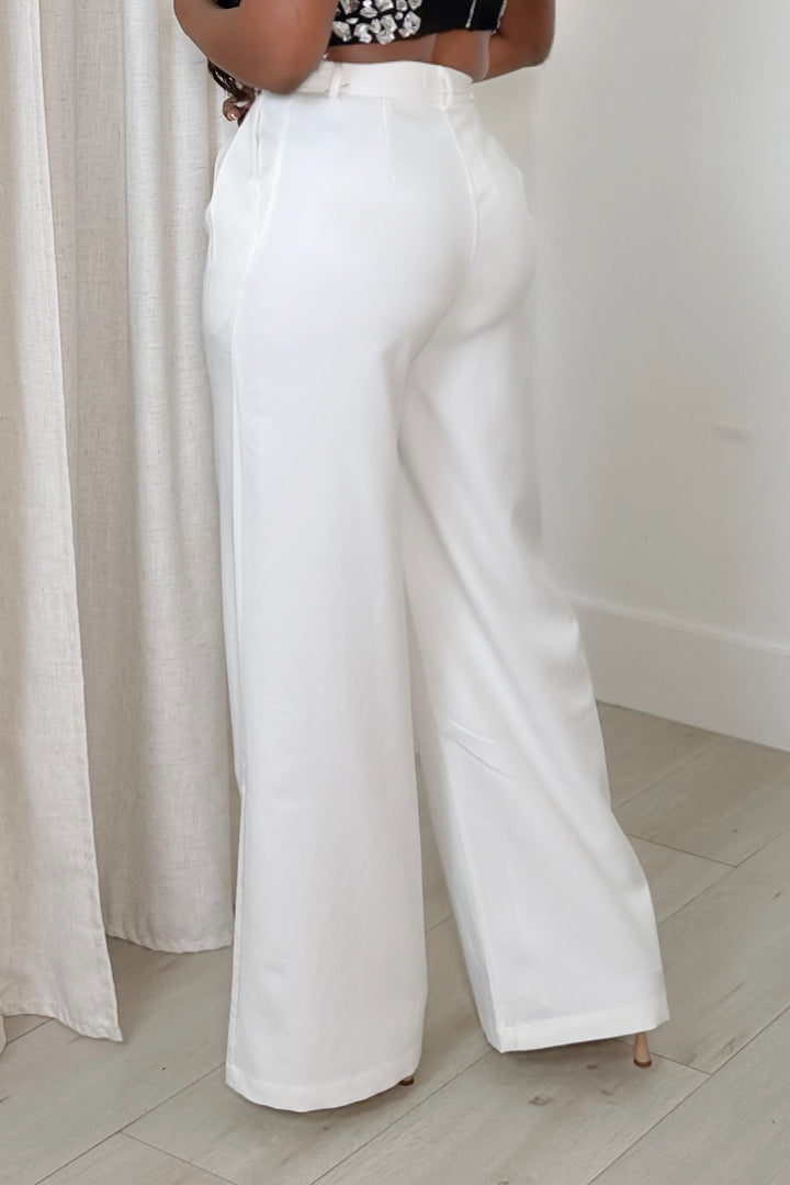 Midnight Flow Wide-Leg Pants [WHITE]
