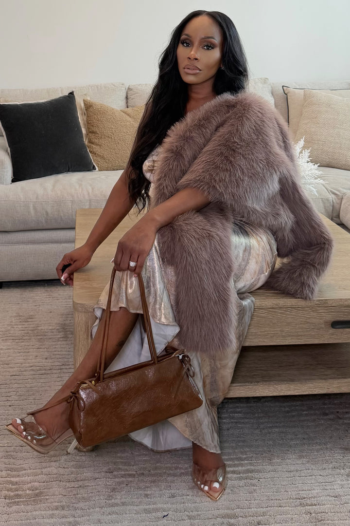 Golden Marble Slip Gown