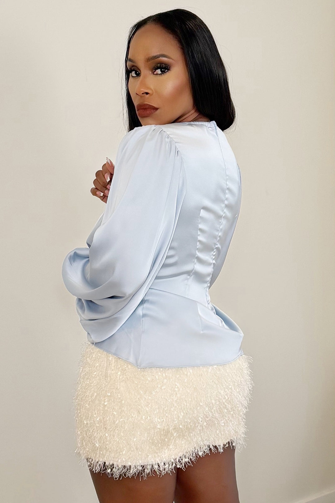 Fringe mini Skirt (Ivory)