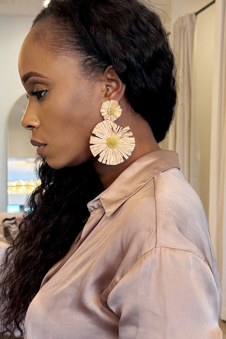 Straw Flower earrings