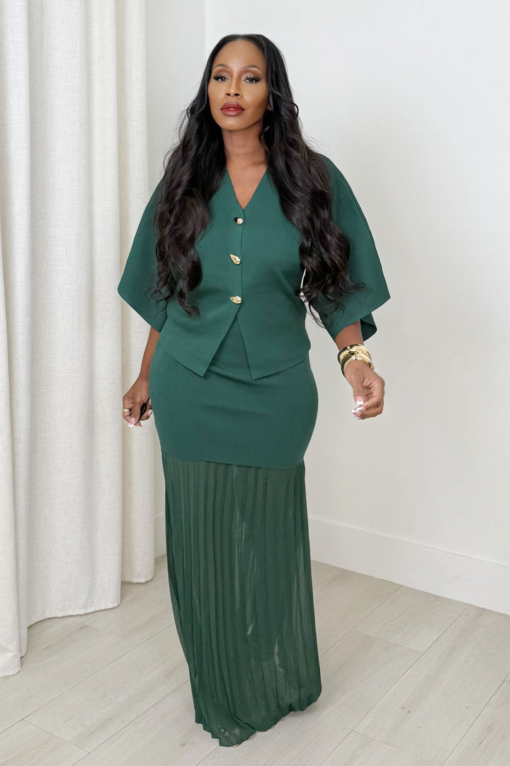 Emerald Poise Skirt Set (Green)