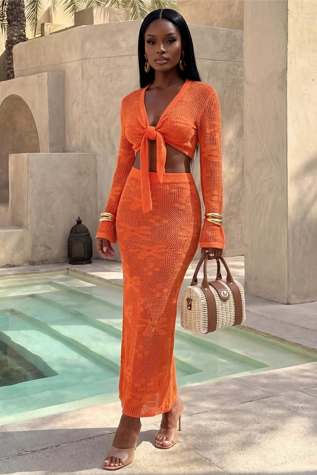 Sunset Luxe Crochet Set [Burnt Orange]