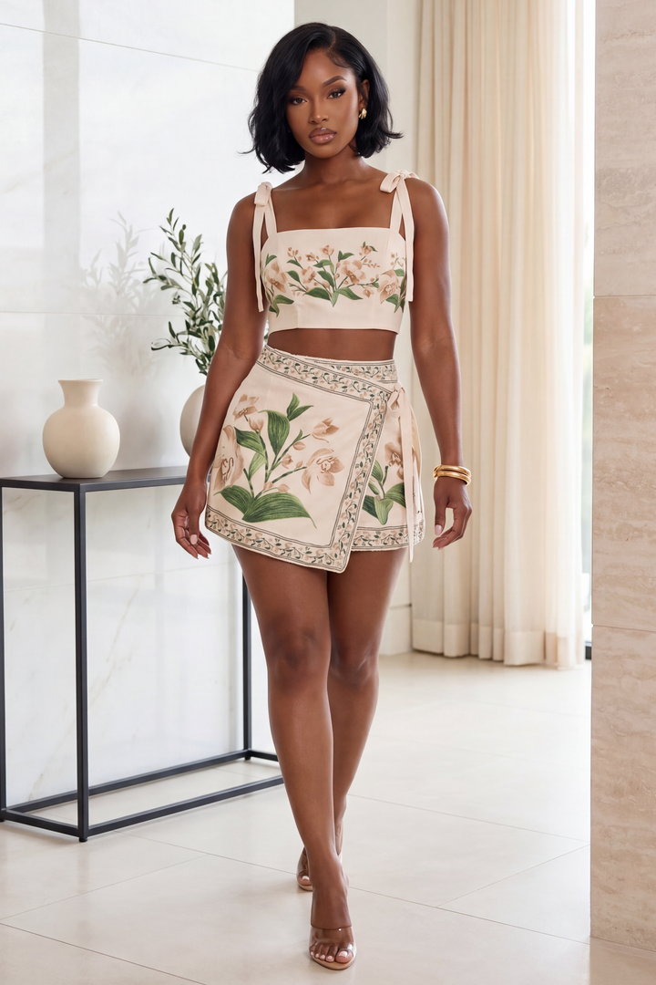 The Botanical Skort Set [Ivory Floral]