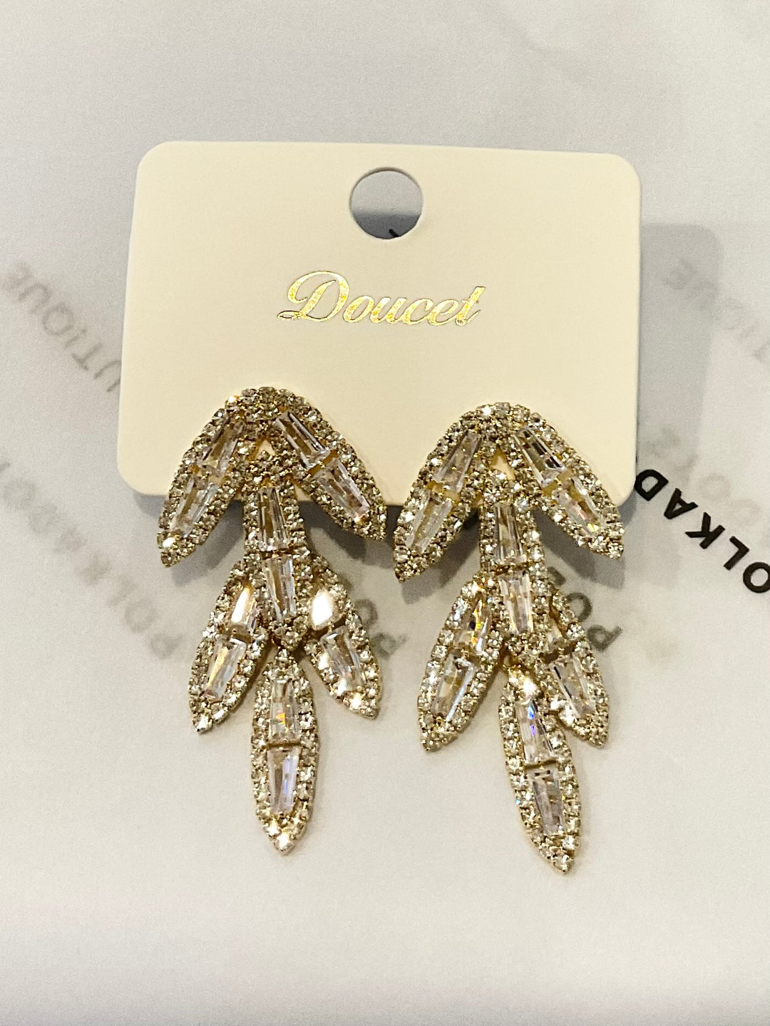 Rhinestone Wing Statement Earrings