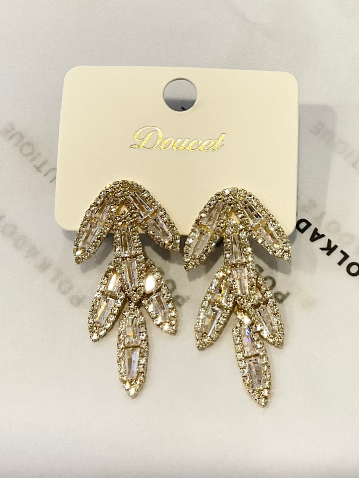 Rhinestone Wing Statement Earrings