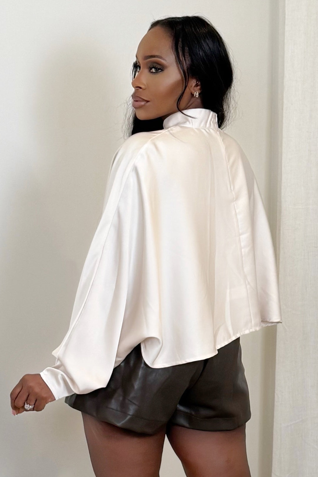 Luxe Leather Lounge Shorts
(Brown)