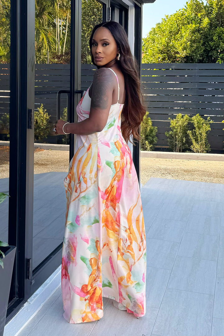 Focus On Me Floral Maxi Top & Pant Set (Pink Multi)