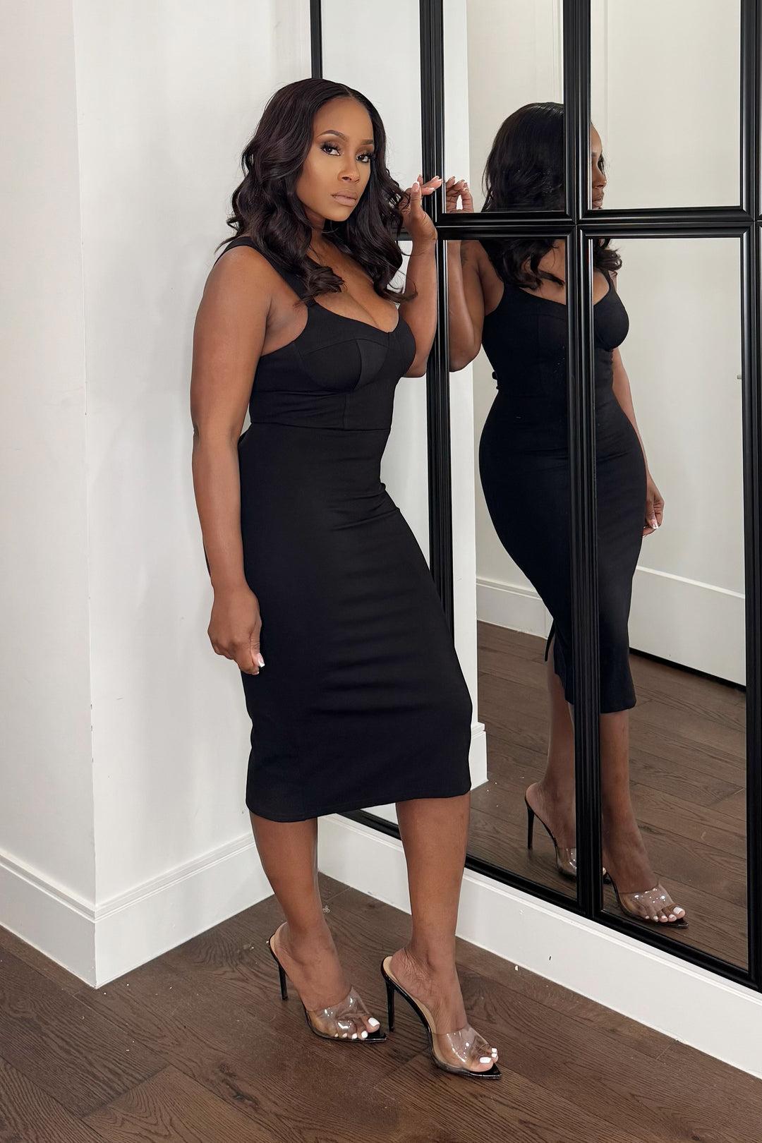 Lace Me Up Midi Dress (Black) Polkadotz Boutique Lace Me Up Midi Dress (Black) Polkadotz Boutique