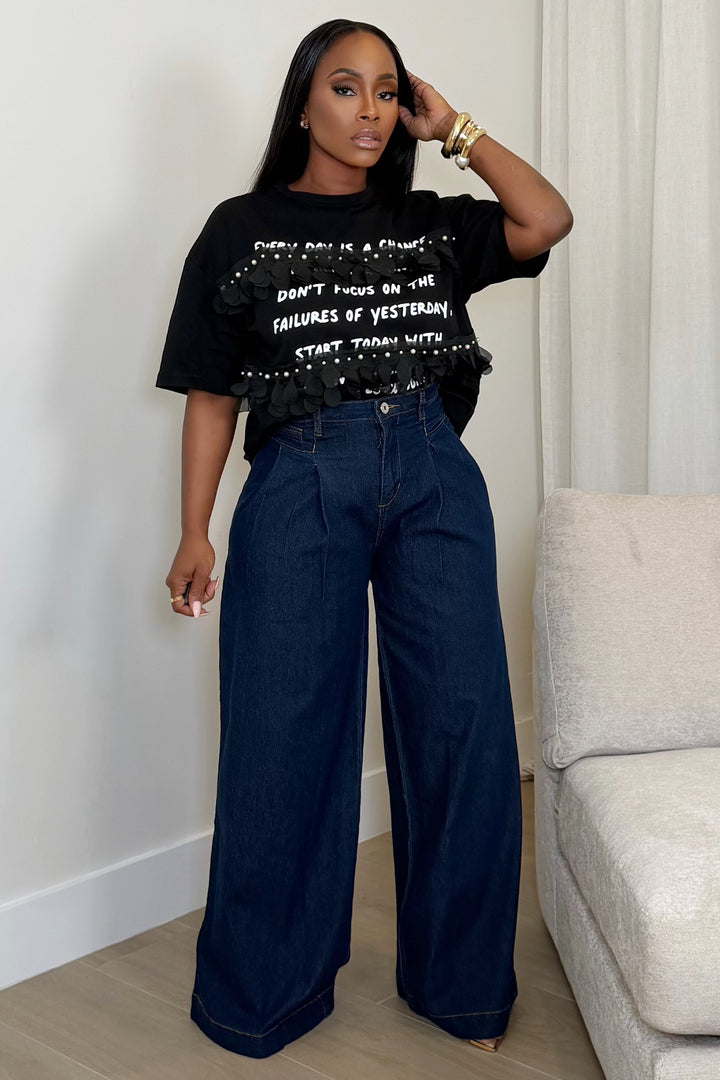 Power Poise Wide-Leg Denim [Dark Wash]