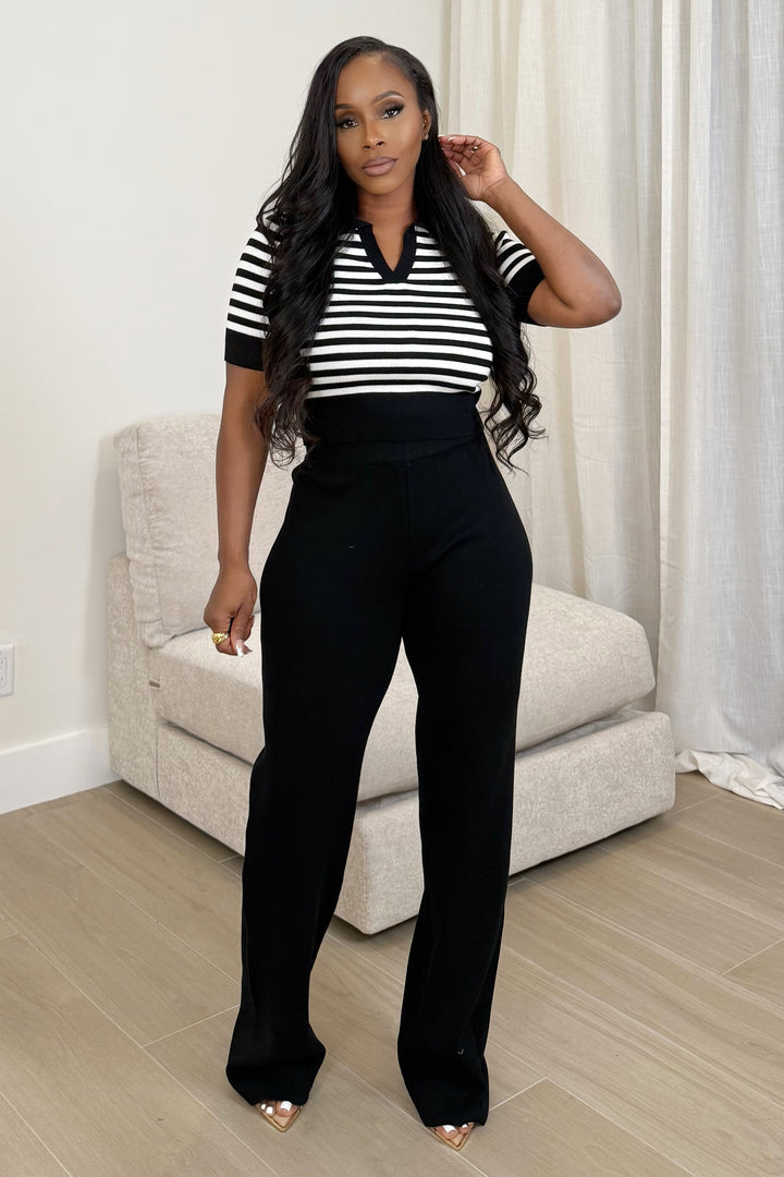 The Paris Edit Pant Set (Black & White)