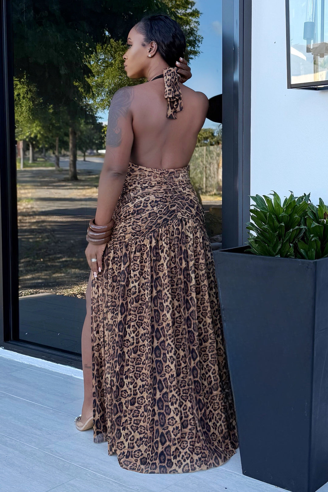 Cheetah’s Kiss halter Maxi dress (Leopard)