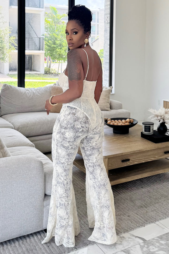 Bold & Fierce Lace Jumpsuit (Nude)