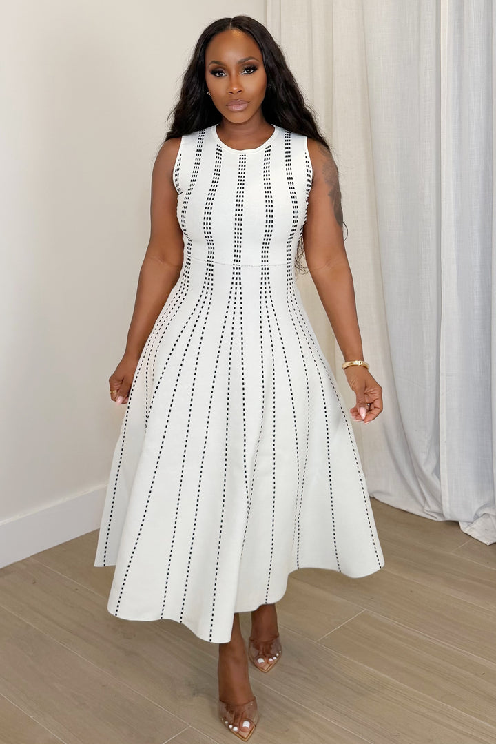The Modern Muse Midi Dress [Ivory/Black]