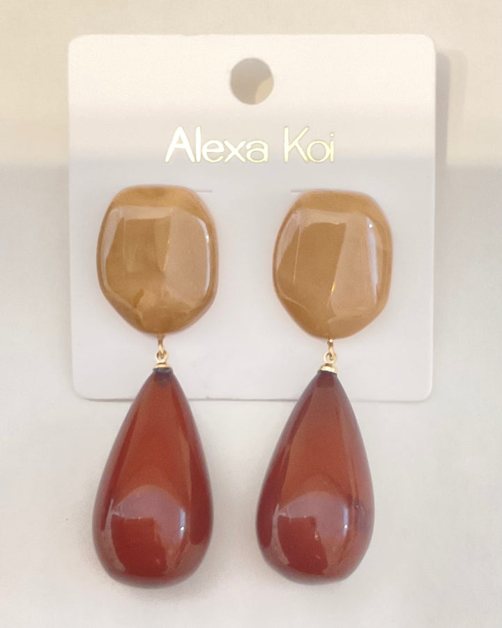 Resin Teardrop Statement Earrings