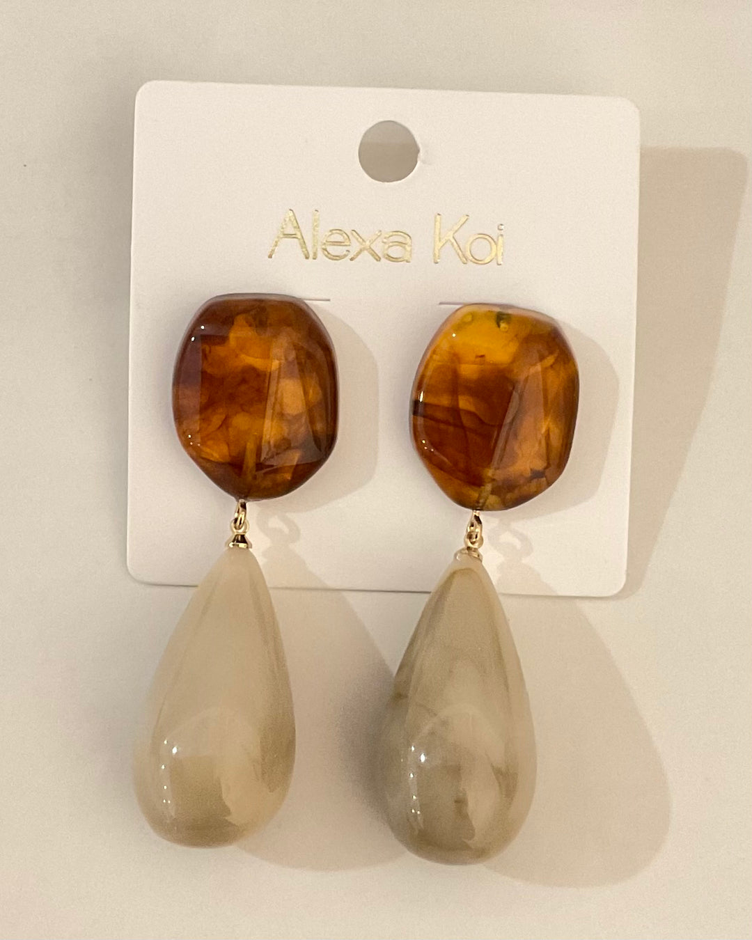 Resin Teardrop Statement Earrings
