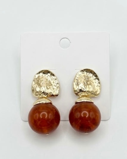 Amber Resin Drop Earrings