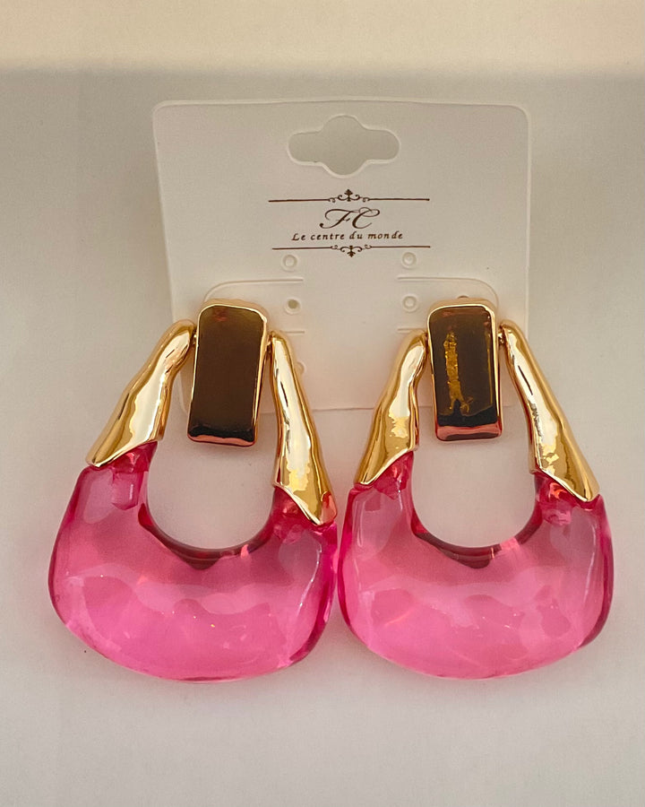 Clear resin drop earrings