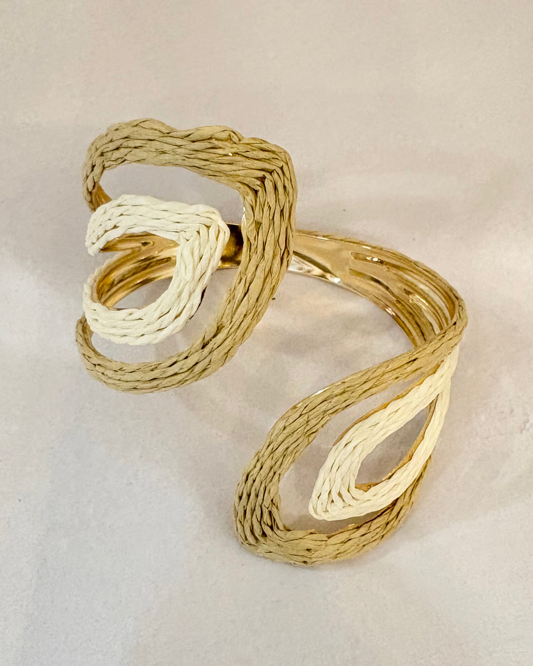 The Raffia Swirl Open Cuff