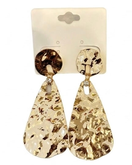Textured Foil Teardrop Earrings