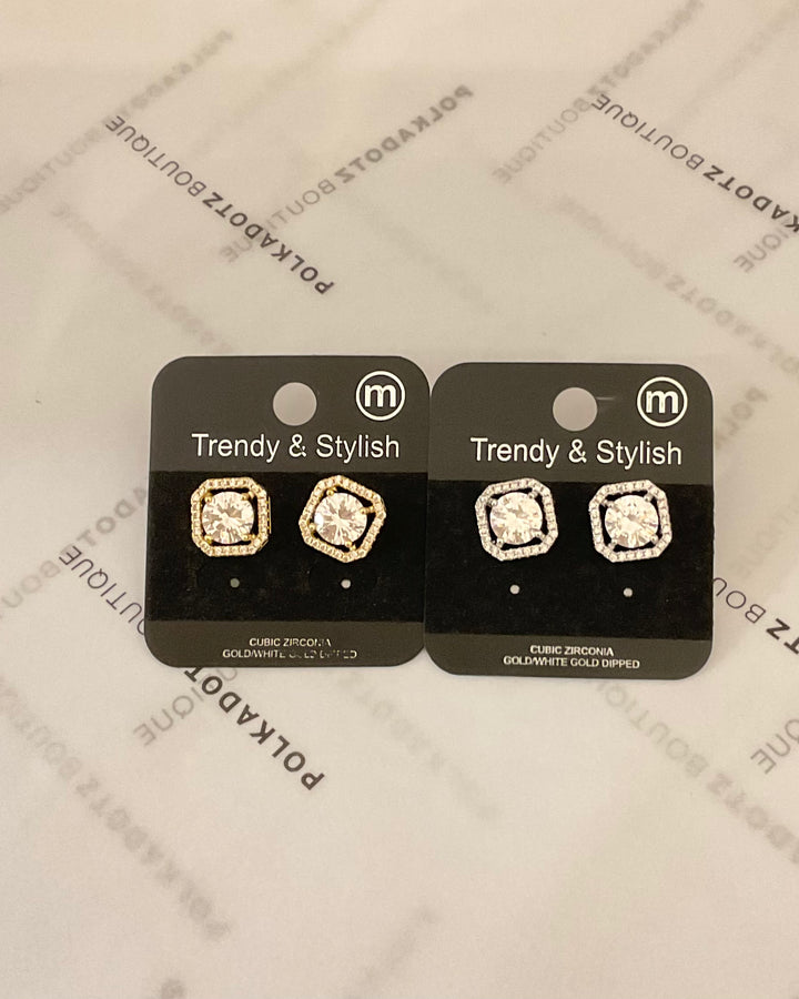Large rhinestone stud earrings