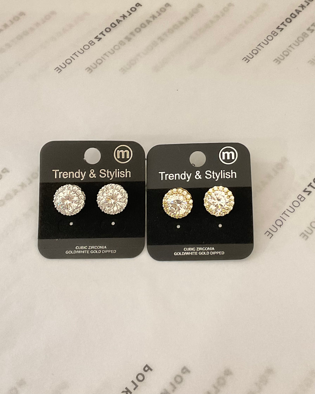 Rhinestone stud earrings