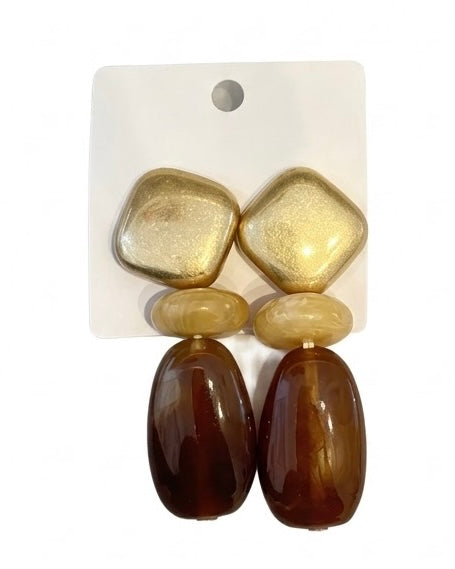 Amber Oval Drop Earrings