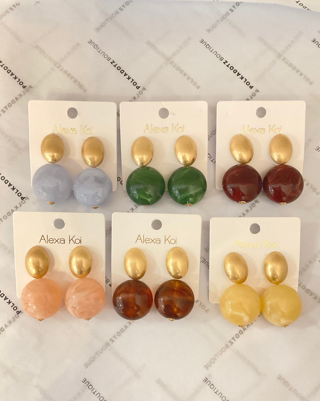 Marble resin Drop earrings