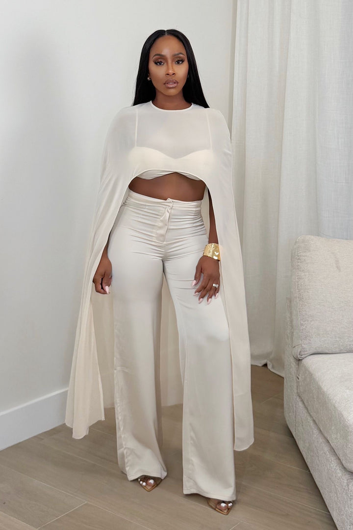 Royal Aura Three-Piece Pant Set [Cream Ivory]