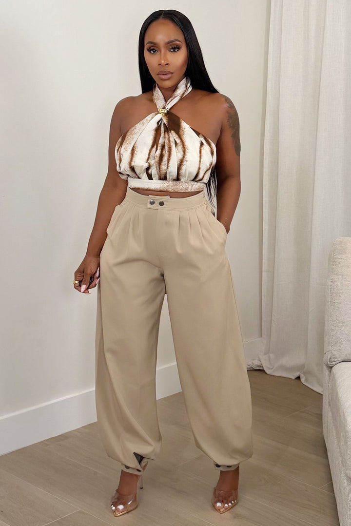Desert Luxe Tailored Pants [Warm Taupe]