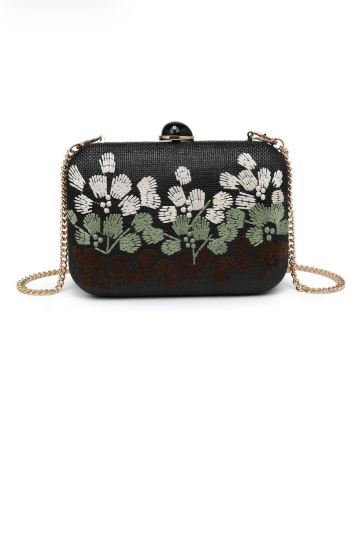 The Midnight Bloom Clutch [Black]
