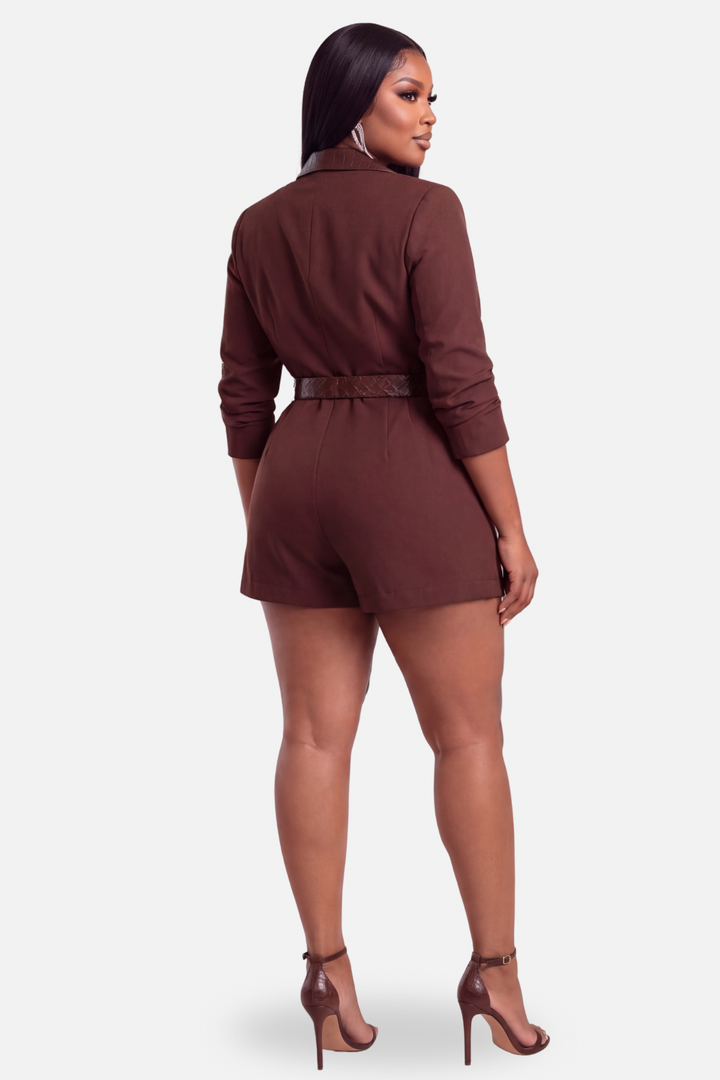 The Executive Hour Romper [Chocolate]
