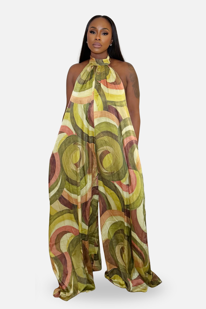 The Aura Swirl Halter Jumpsuit [Multi]