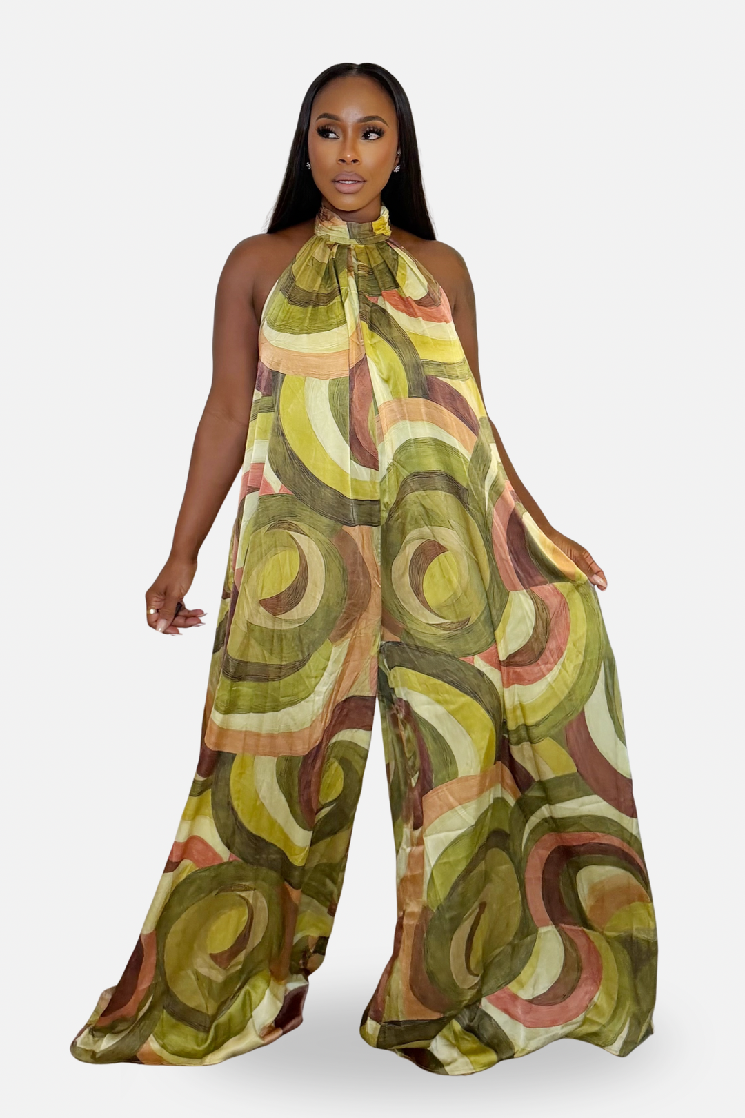 The Aura Swirl Halter Jumpsuit [Multi]