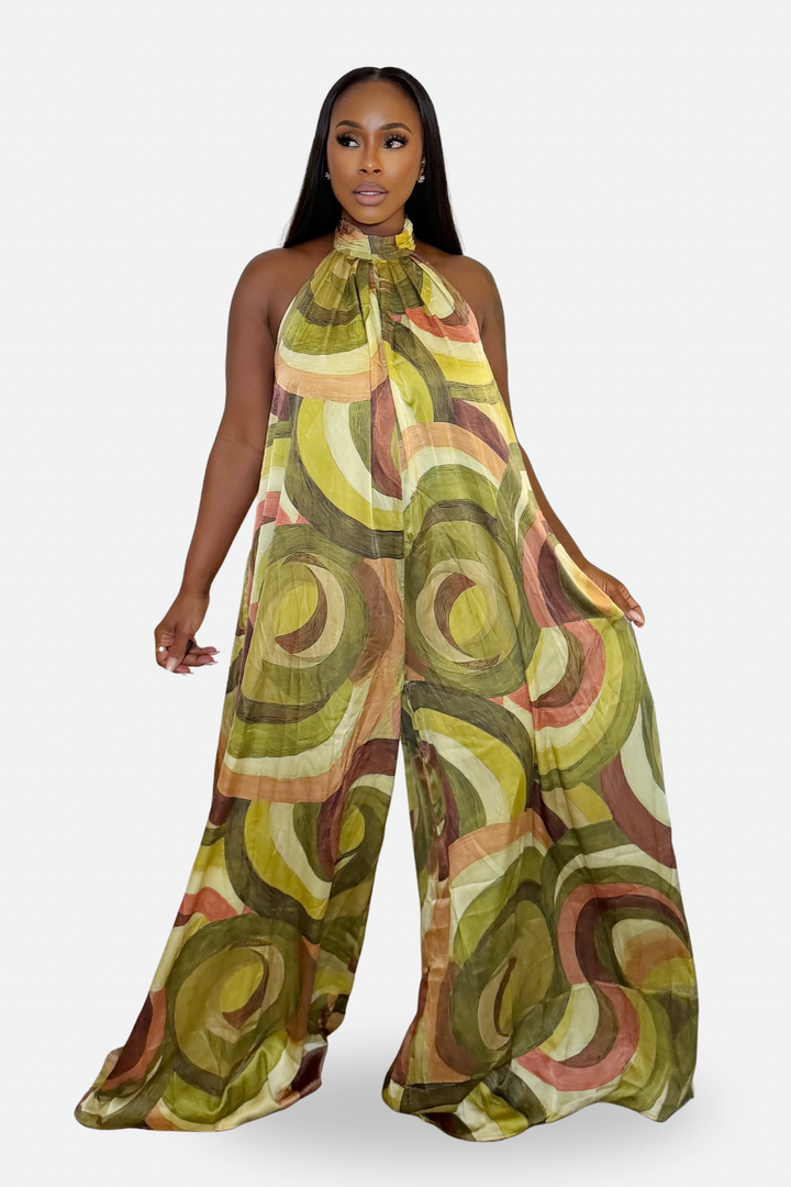 The Aura Swirl Halter Jumpsuit [Multi]