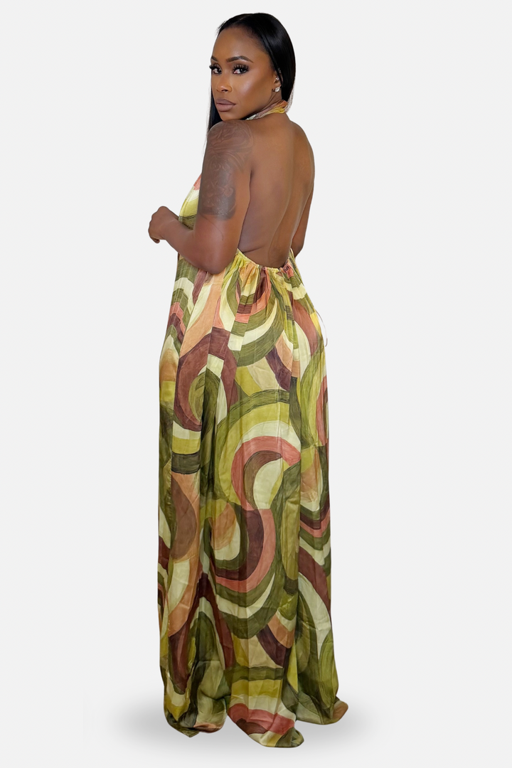 The Aura Swirl Halter Jumpsuit [Multi]