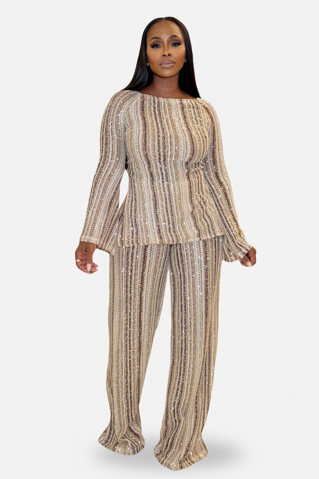 The Sequined Knit Two Piece Set [Multi]