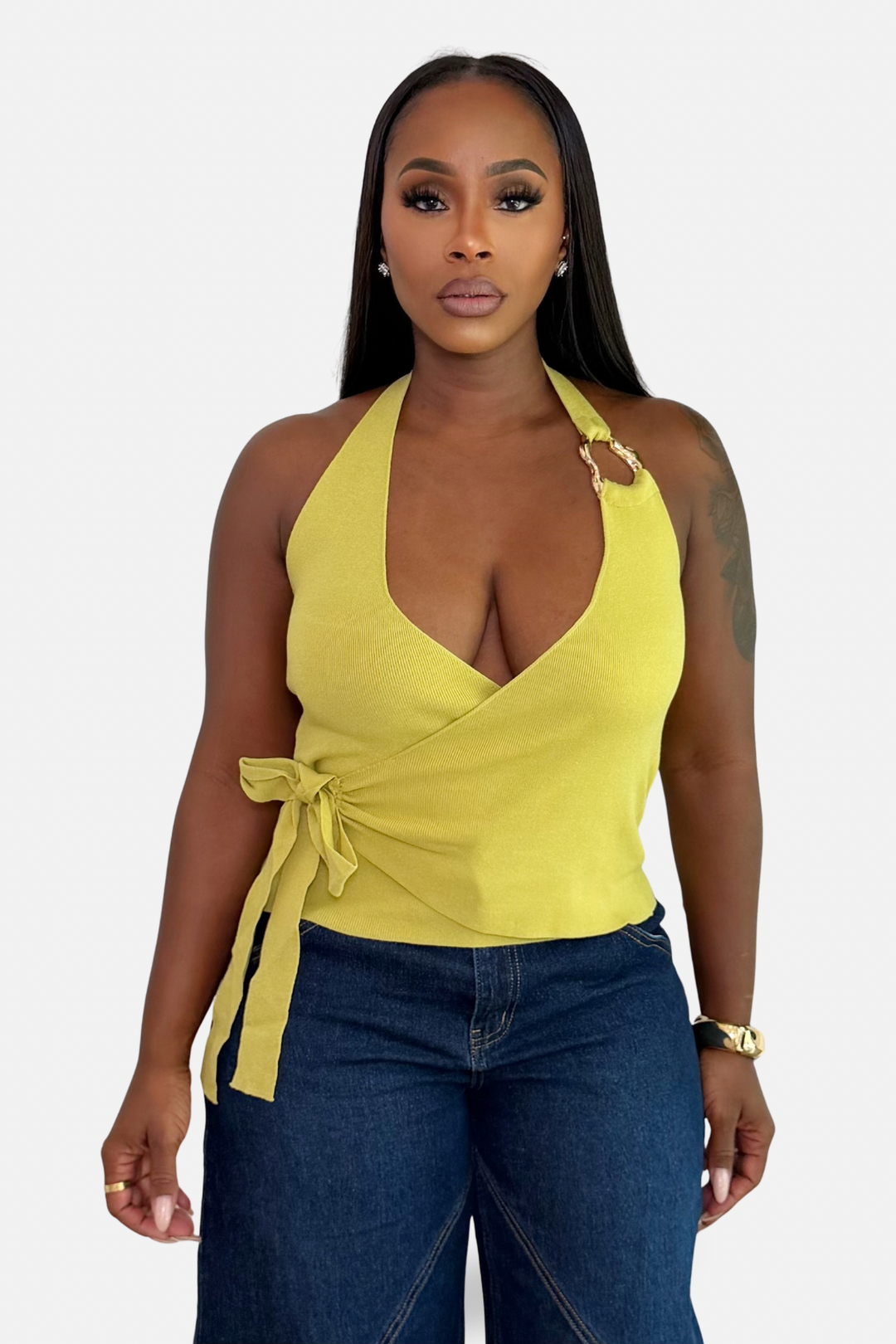 The Gold Ring Halter Wrap Top