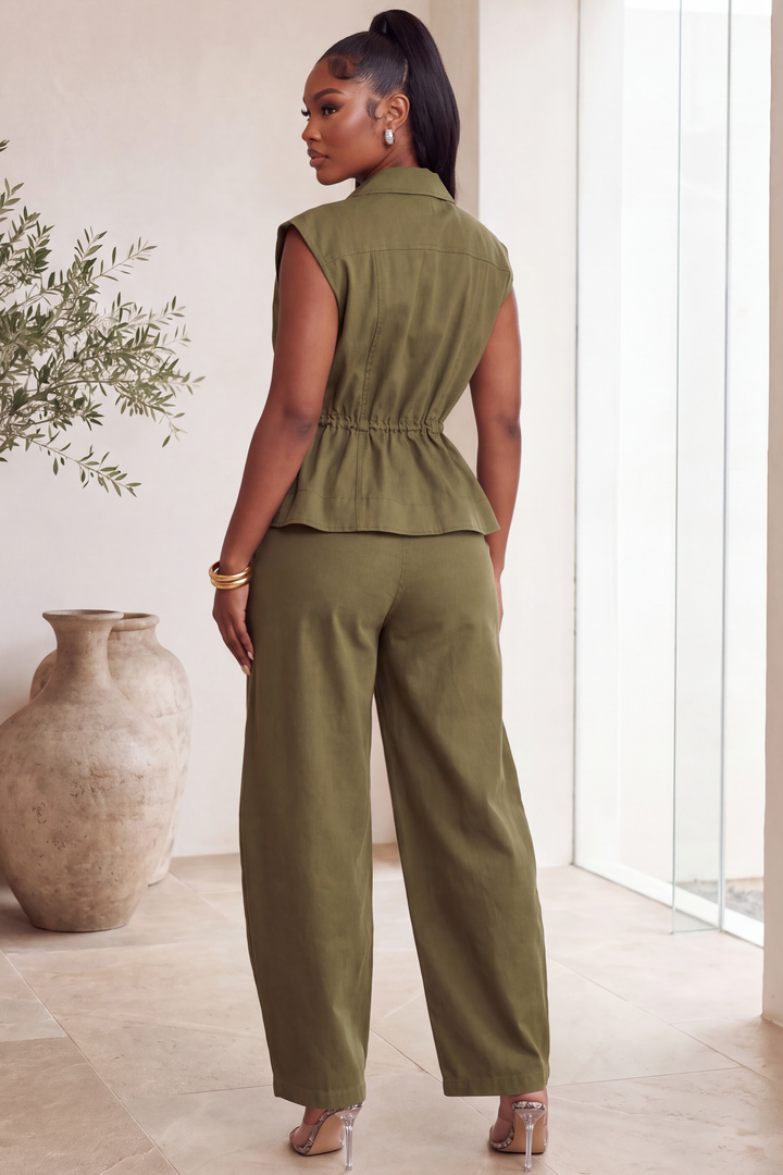 Utility Peplum Chic Set [Olive]