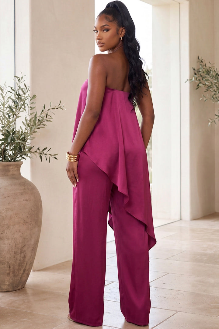 Amara Satin Pant Set [Magenta Berry]