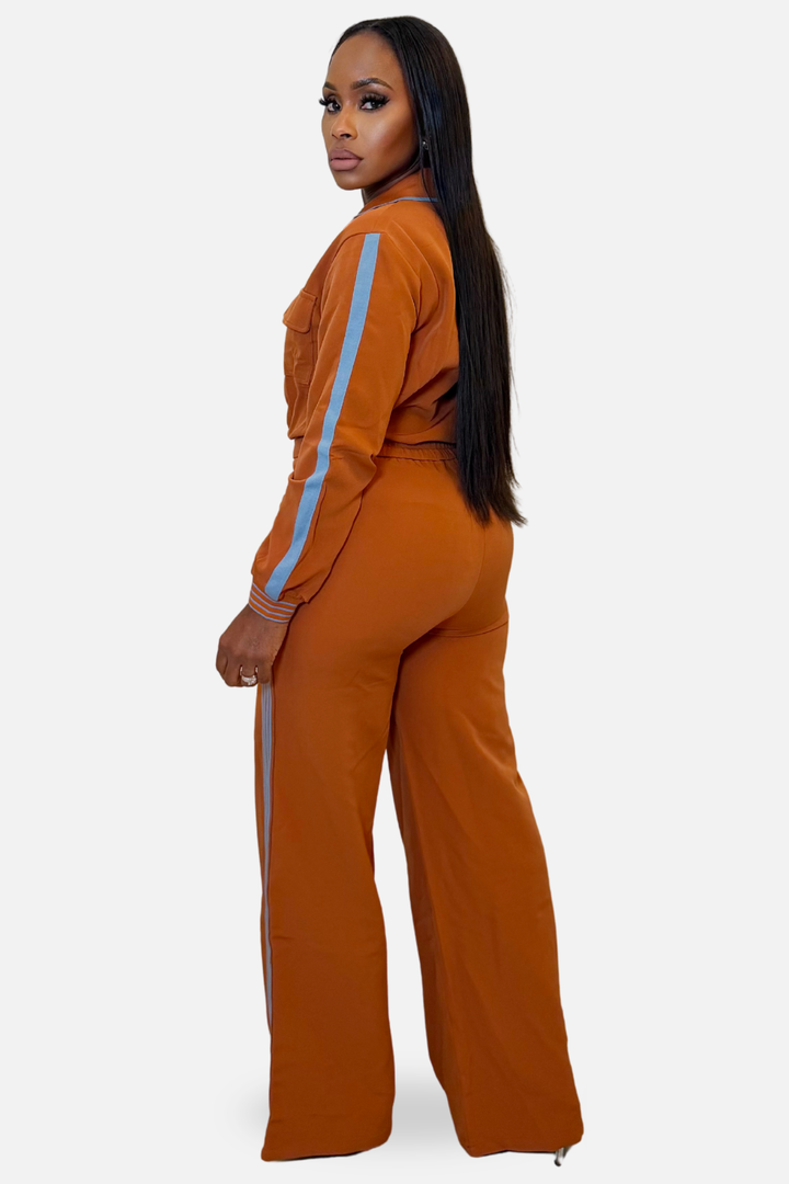 The Uptown Stripe Set [Burnt Orange]