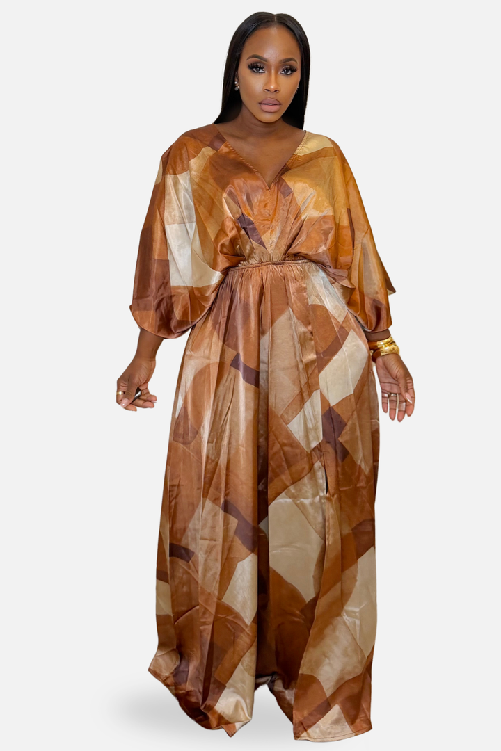 The Sienna Flow Maxi Dress [Rust Multi]