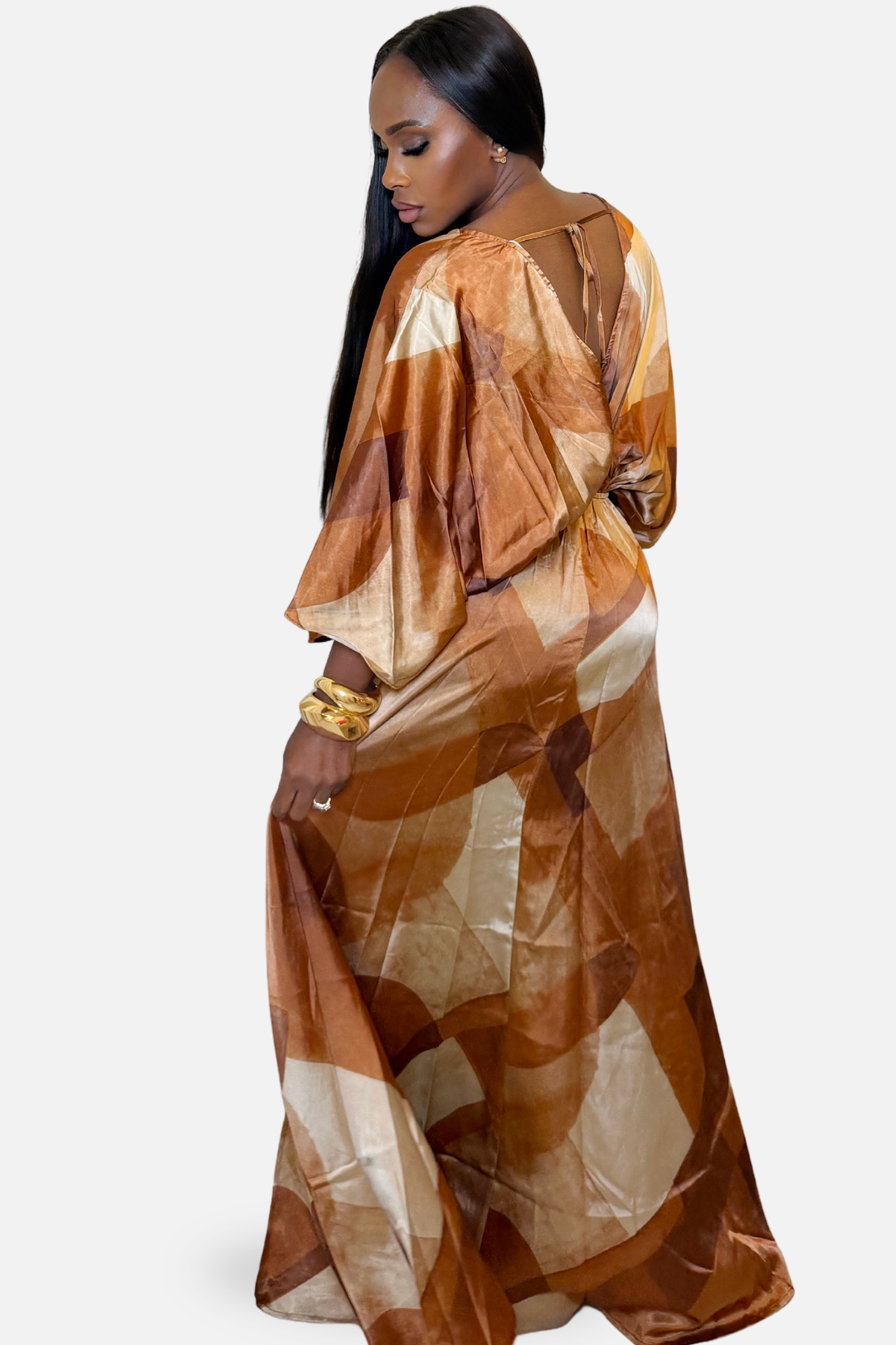 The Sienna Flow Maxi Dress [Rust Multi]