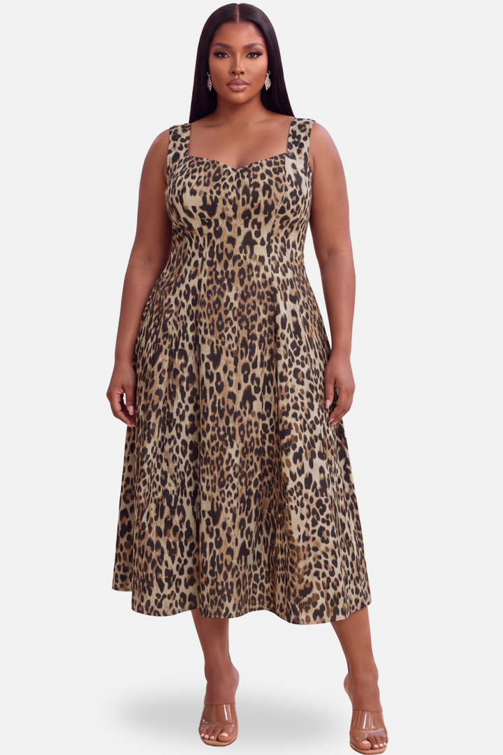 The Rio Leopard Midi Dress [Leopard]