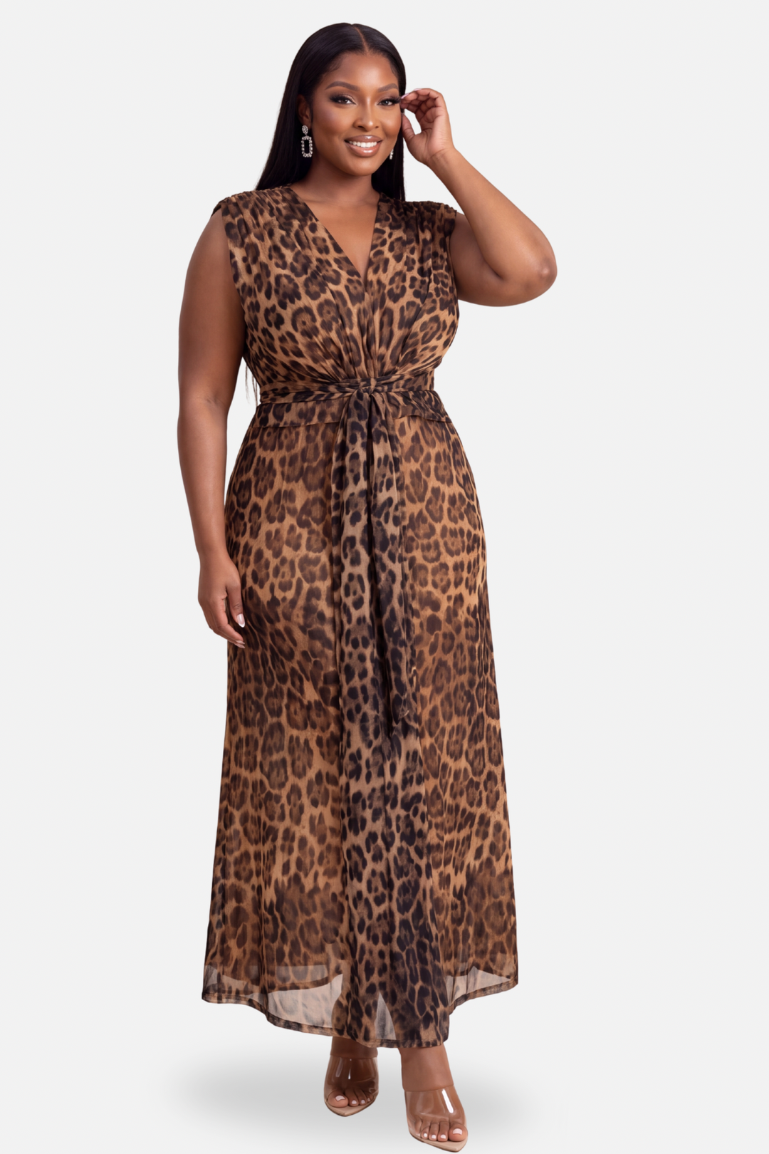 The Sahara Chiffon Dress [Leopard]