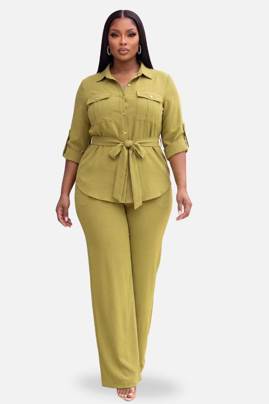 The Mercer Tie Pants Set [Chartuese]