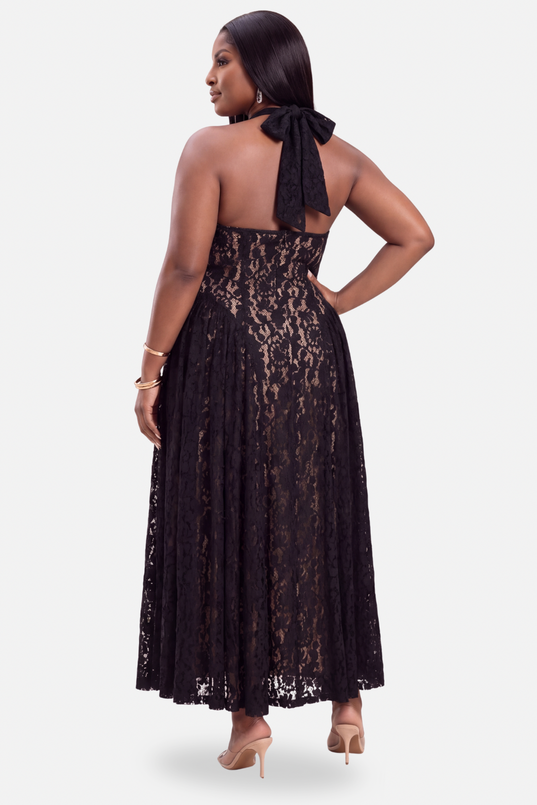 Eden Lace Dress [Black/Nude]